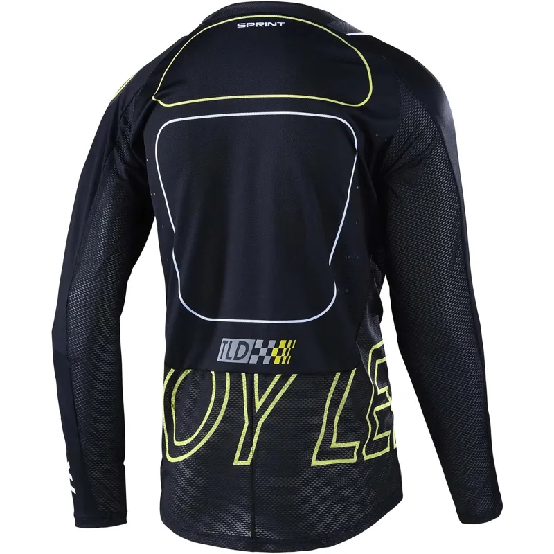 Troy Lee Designs Sprint LS MTB Jersey Drop in Black/Green-1